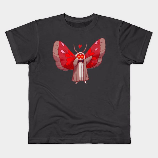 Moth Man Red Kids T-Shirt by Jellyworld